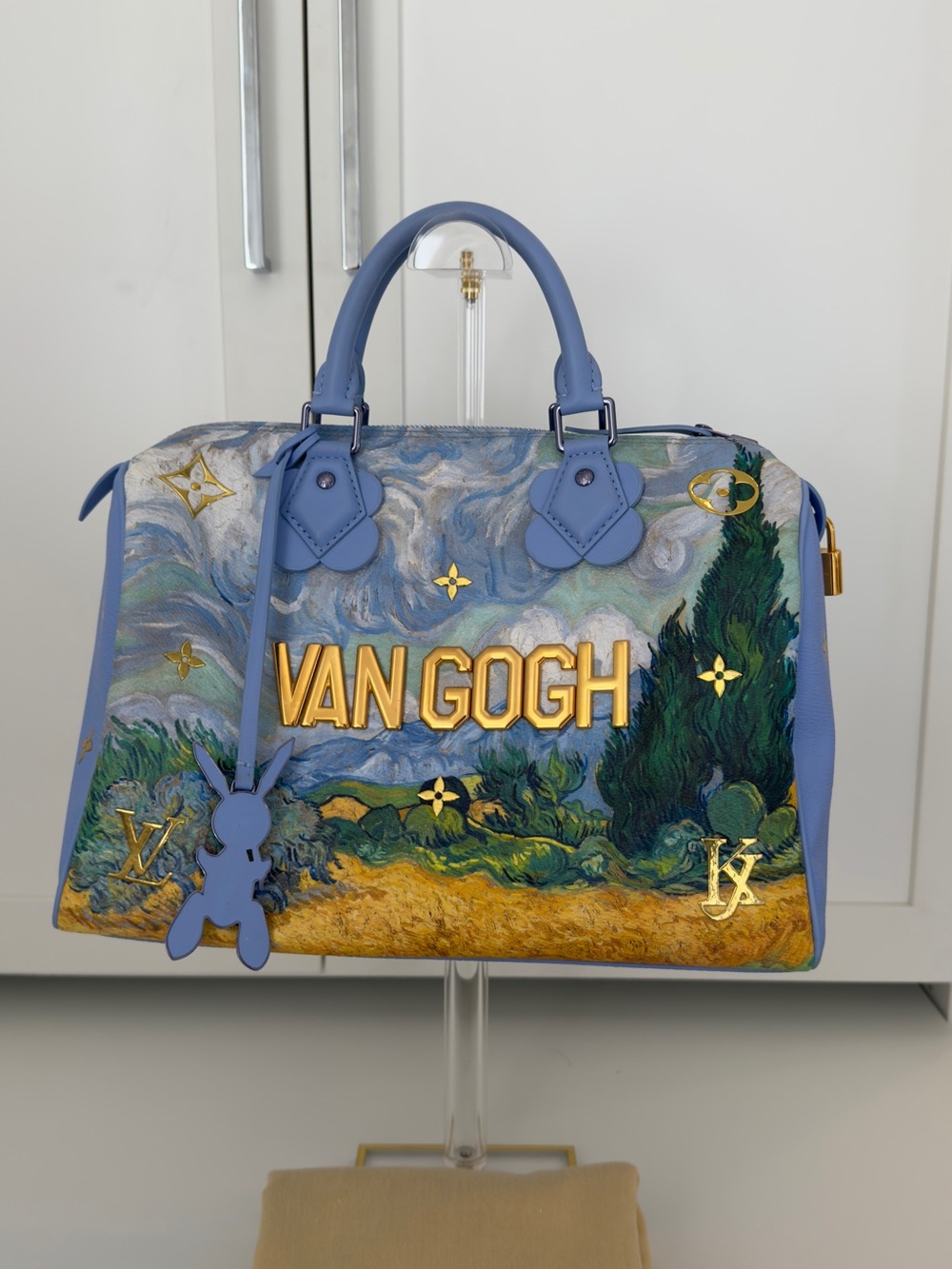 Van Gogh Blue Art-Print Satchel Bag - Picture 2 of 11
